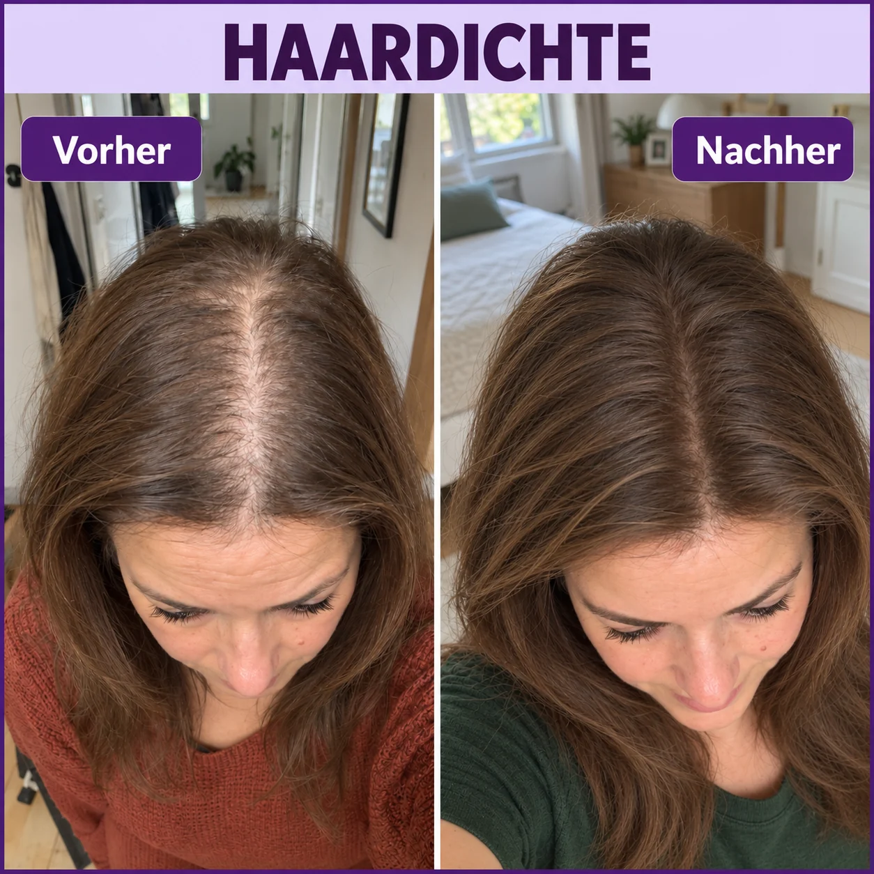 Haardichte – Vorher und Nachher